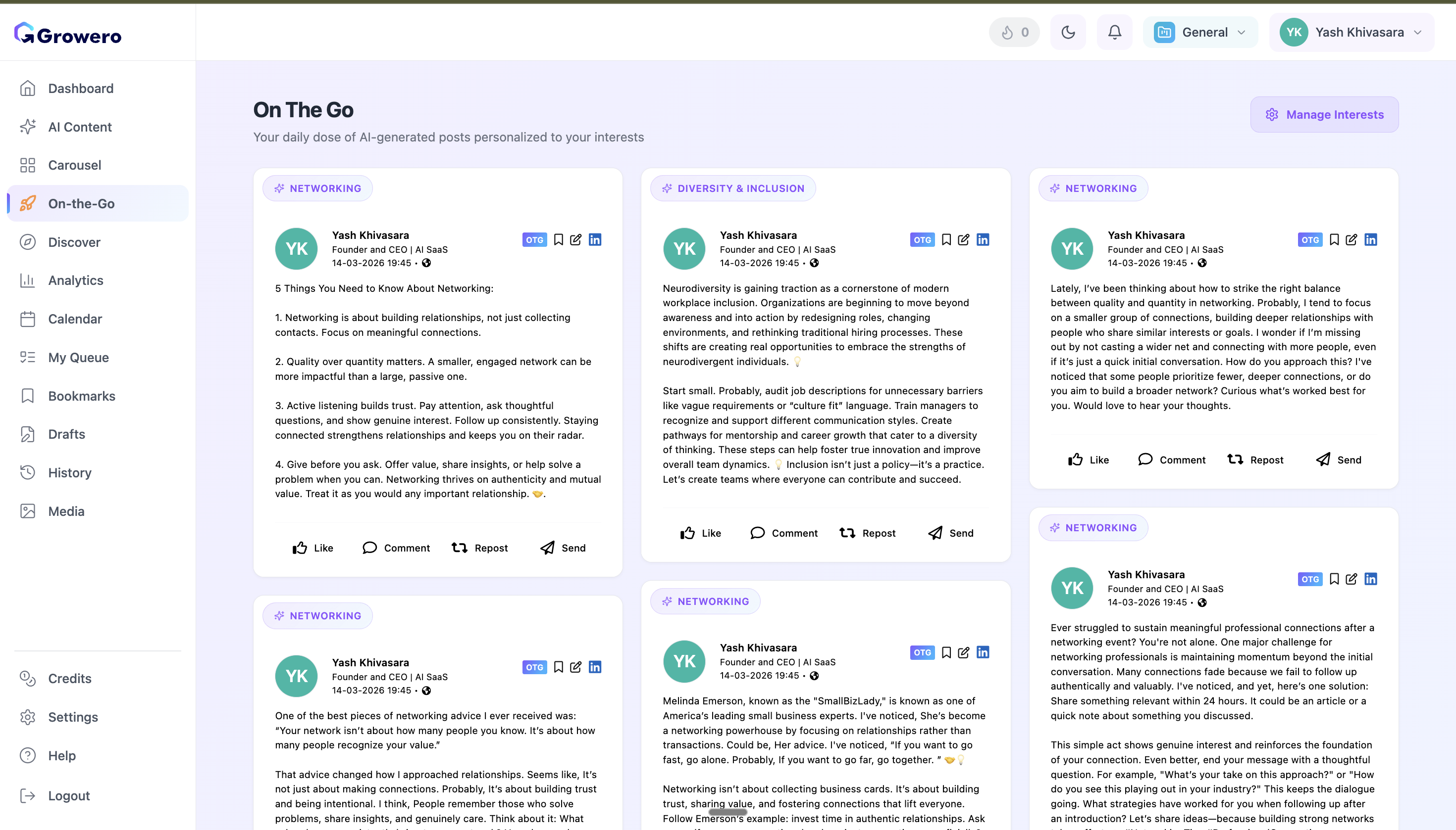 On-the-Go daily AI content feed